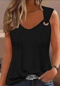 Eyelet Solid Tank Top