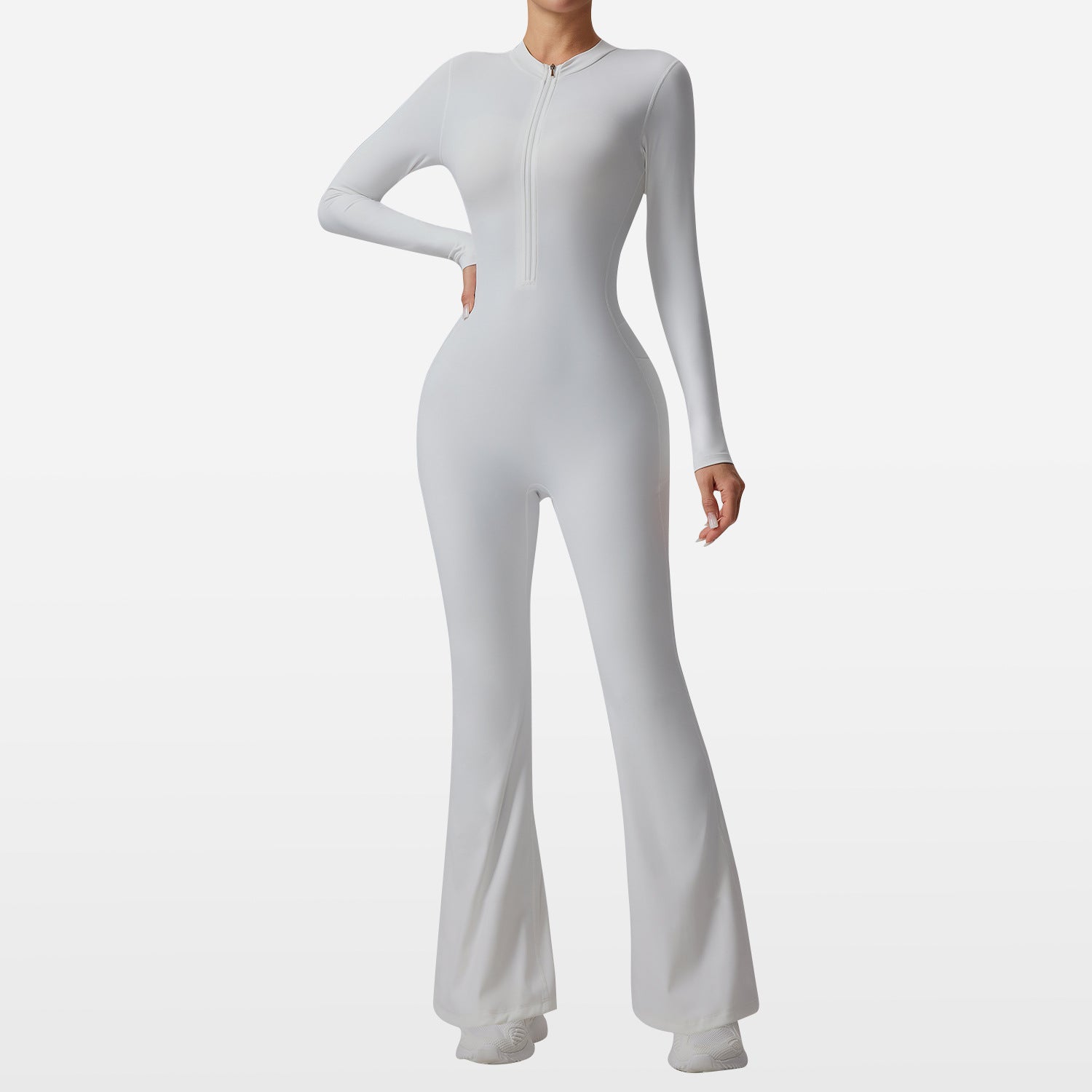 Slim-fit Bare-feel Jumpsuit With A Zipper