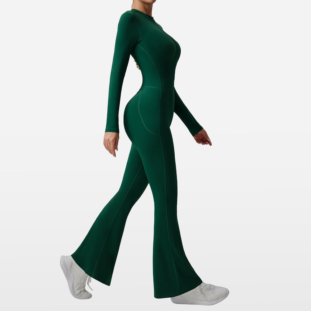 Slim-fit Bare-feel Jumpsuit With A Zipper