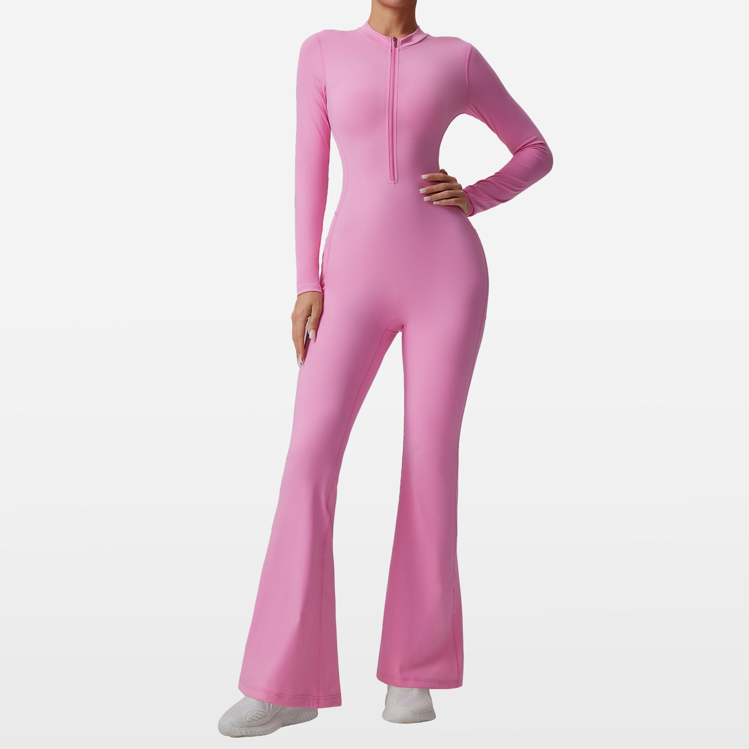 Slim-fit Bare-feel Jumpsuit With A Zipper