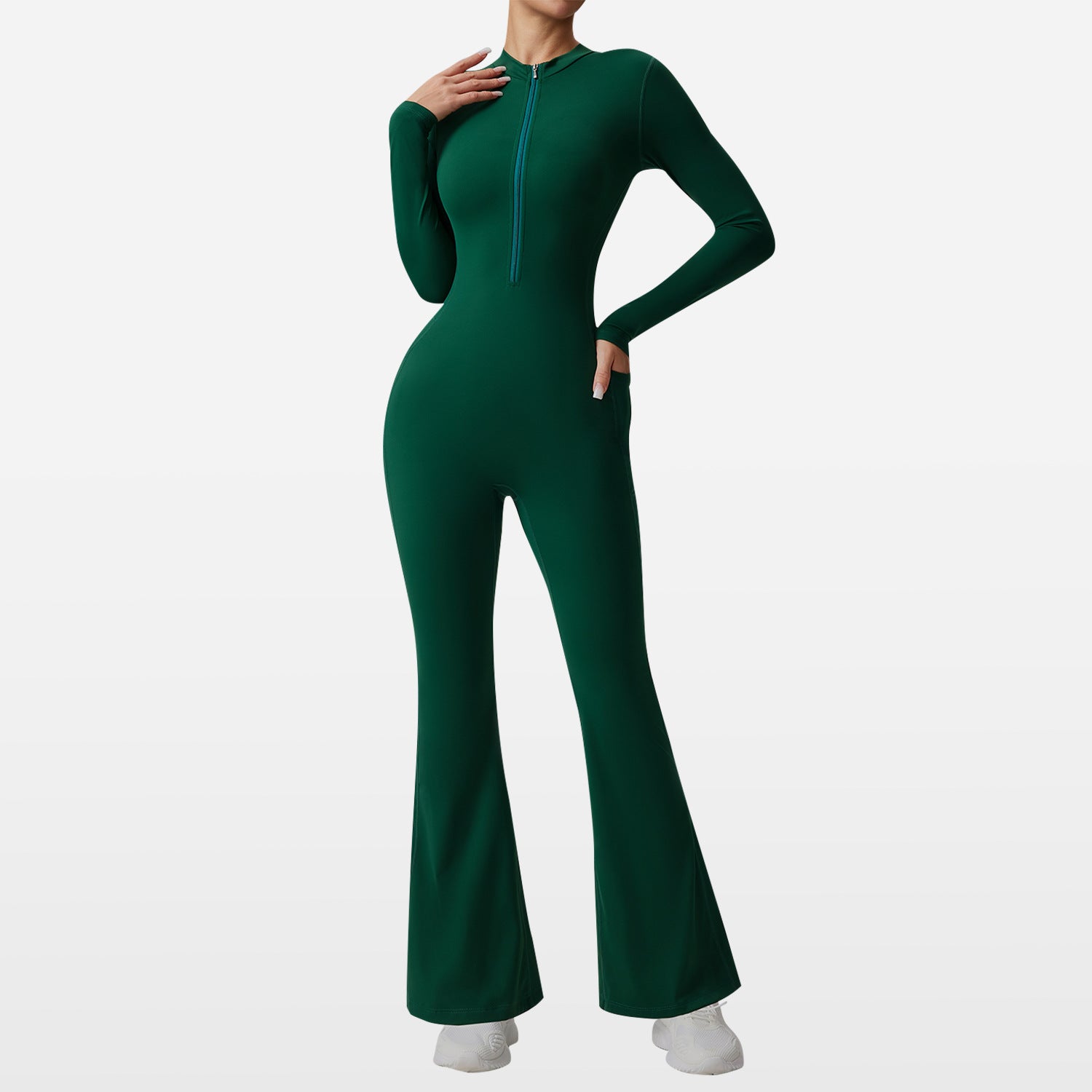Slim-fit Bare-feel Jumpsuit With A Zipper