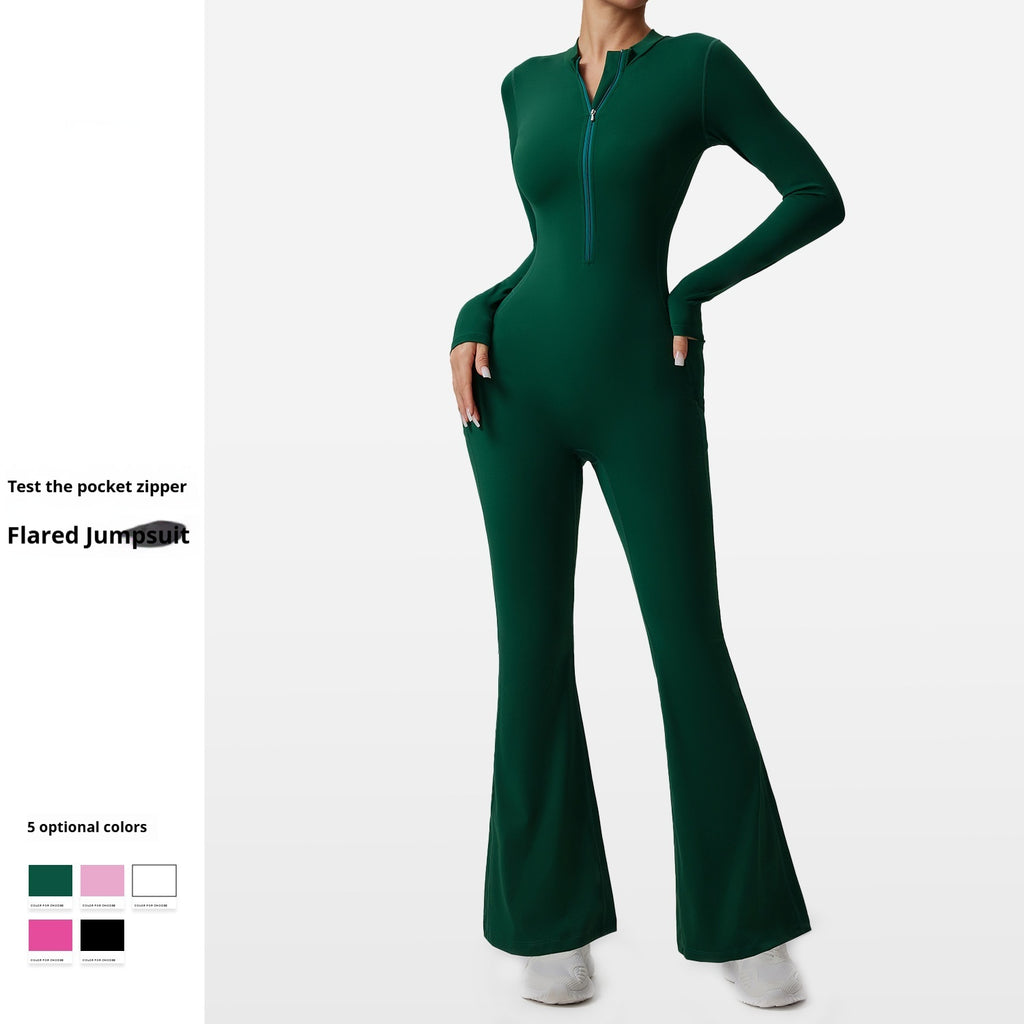 Slim-fit Bare-feel Jumpsuit With A Zipper