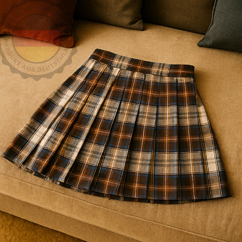 Plaid Pleated Mini Skirt